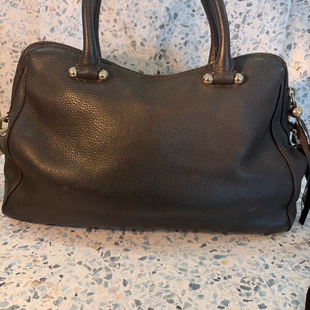 Kate Spade Black Pebbled Leather Satchel Crossbody Bag Gold Hardware - Picture 4 of 10